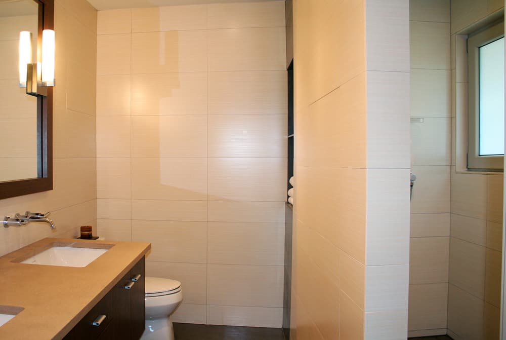 Finished Onyx cultured stone shower