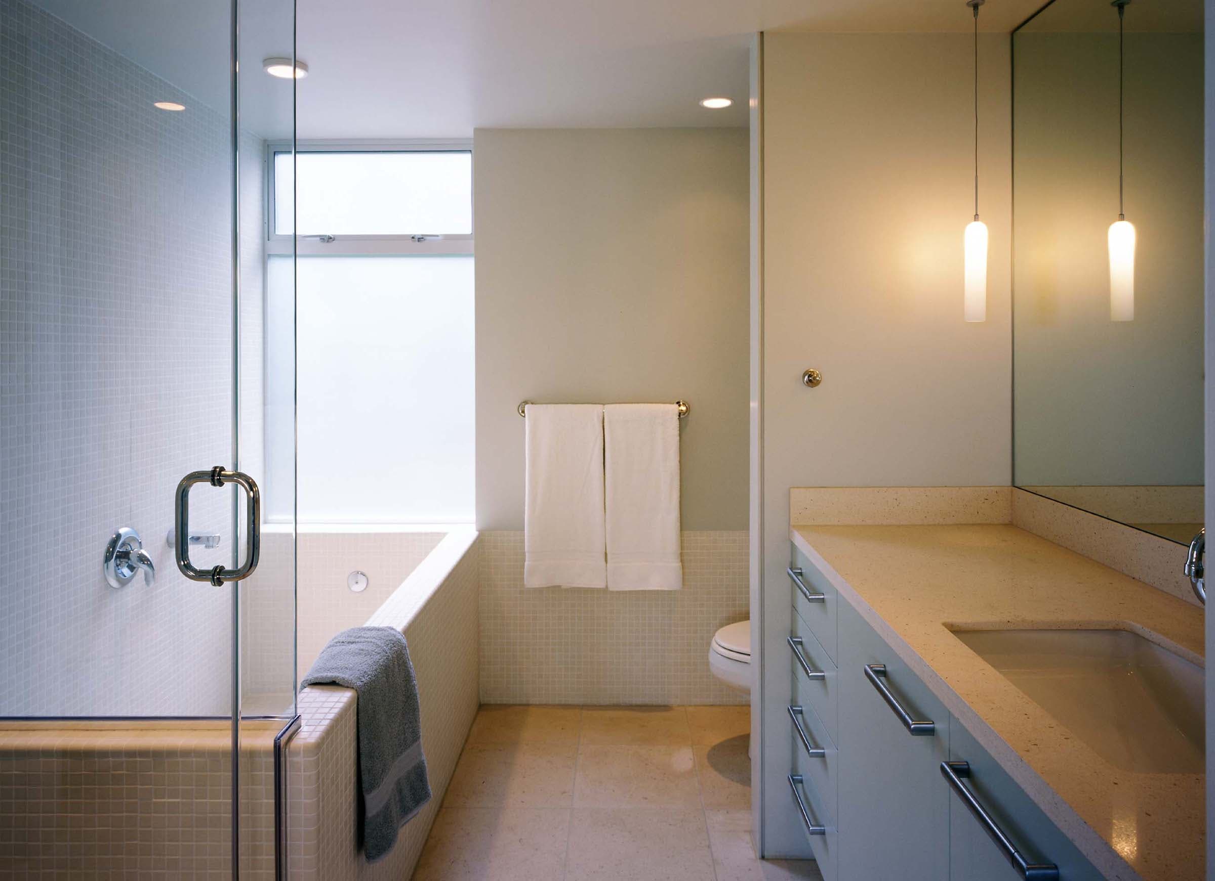 Walk-in shower under construction